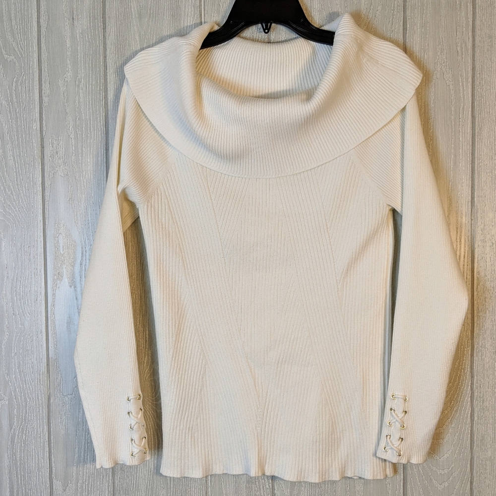White House Black Market cowl neck sweater L - Picture 3 of 8